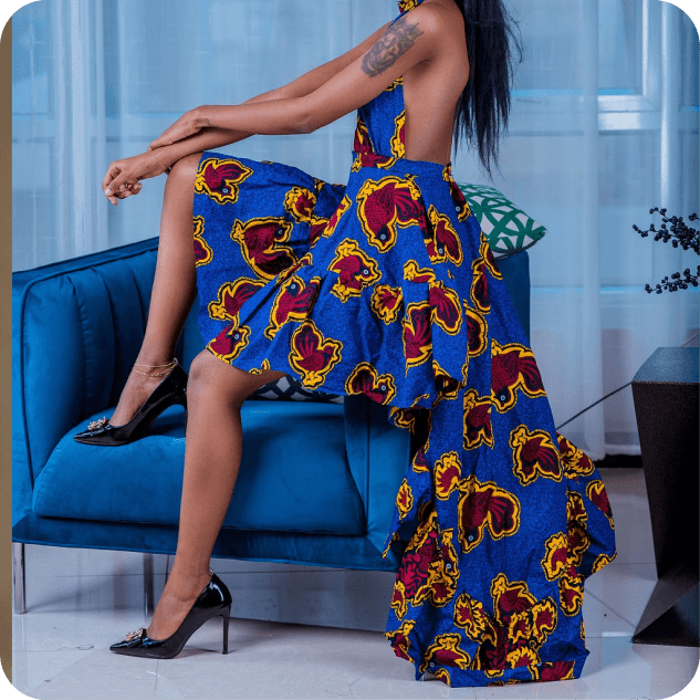 Ankara backless Max gown
